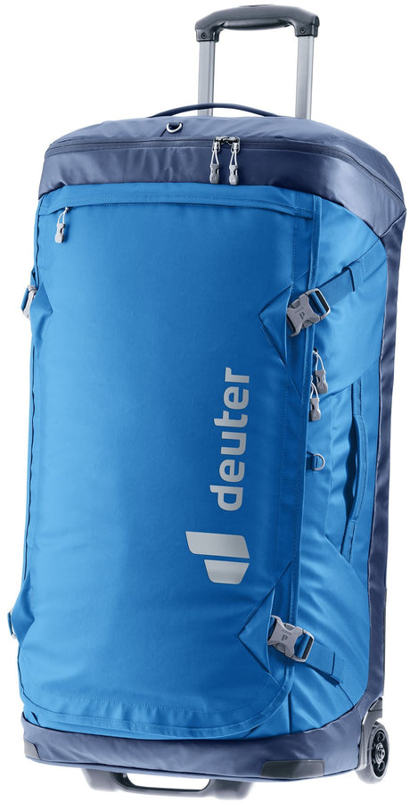 Deuter Duffel Pro Movo 90 in Neptune Nightblue, bright blue wheeled duffel with navy trim