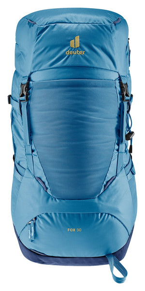 Deuter Fox 30 in Wave Nightblue, straight-on front view with bellows pocket