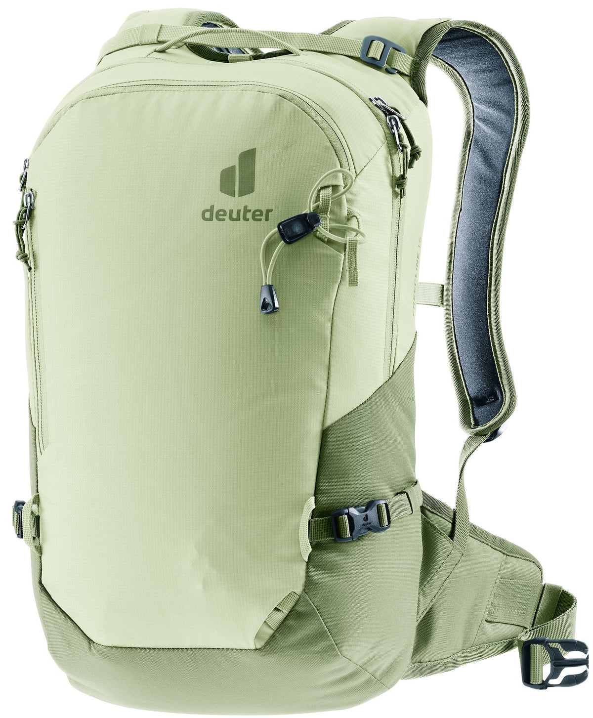 Deuter Freecline 15 in Mineral Grove, sage green and olive front three-quarter view