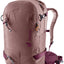 Deuter Freerider 22 SL in Ashrose Cassis, dusty pink ski pack with plum straps and hip fins