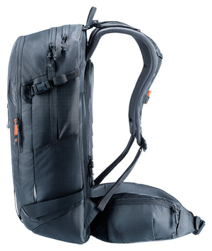 Deuter Freerider 22 SL side view of the slim pack body and shoulder strap
