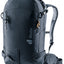 Deuter Freerider 24 ski touring backpack in Black, front three-quarter view