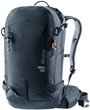Deuter Freerider 24 ski touring backpack in Black, front three-quarter view