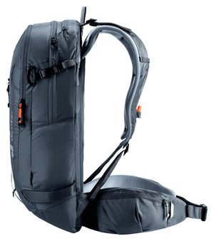 Deuter Freerider 24 side view showing the zip of the rear clamshell opening