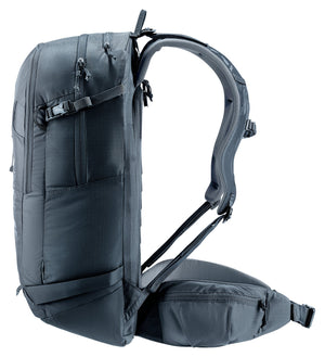 Deuter Freerider 30, side view showing the side ski straps and padded hip fin