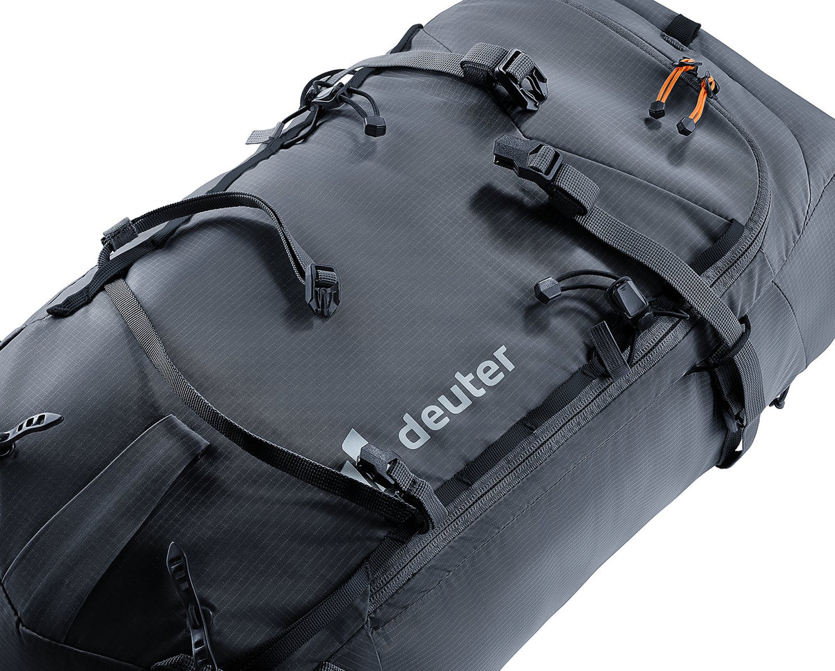 Close-up of the Deuter Freescape Lite 24 SL front straps and gear loops