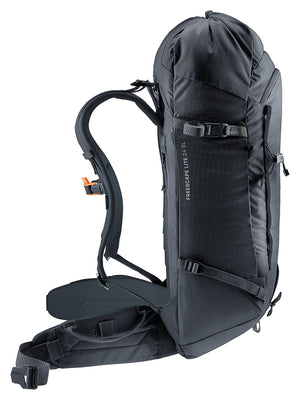 Deuter Freescape Lite 24 SL in Black, side profile with ski attachment straps