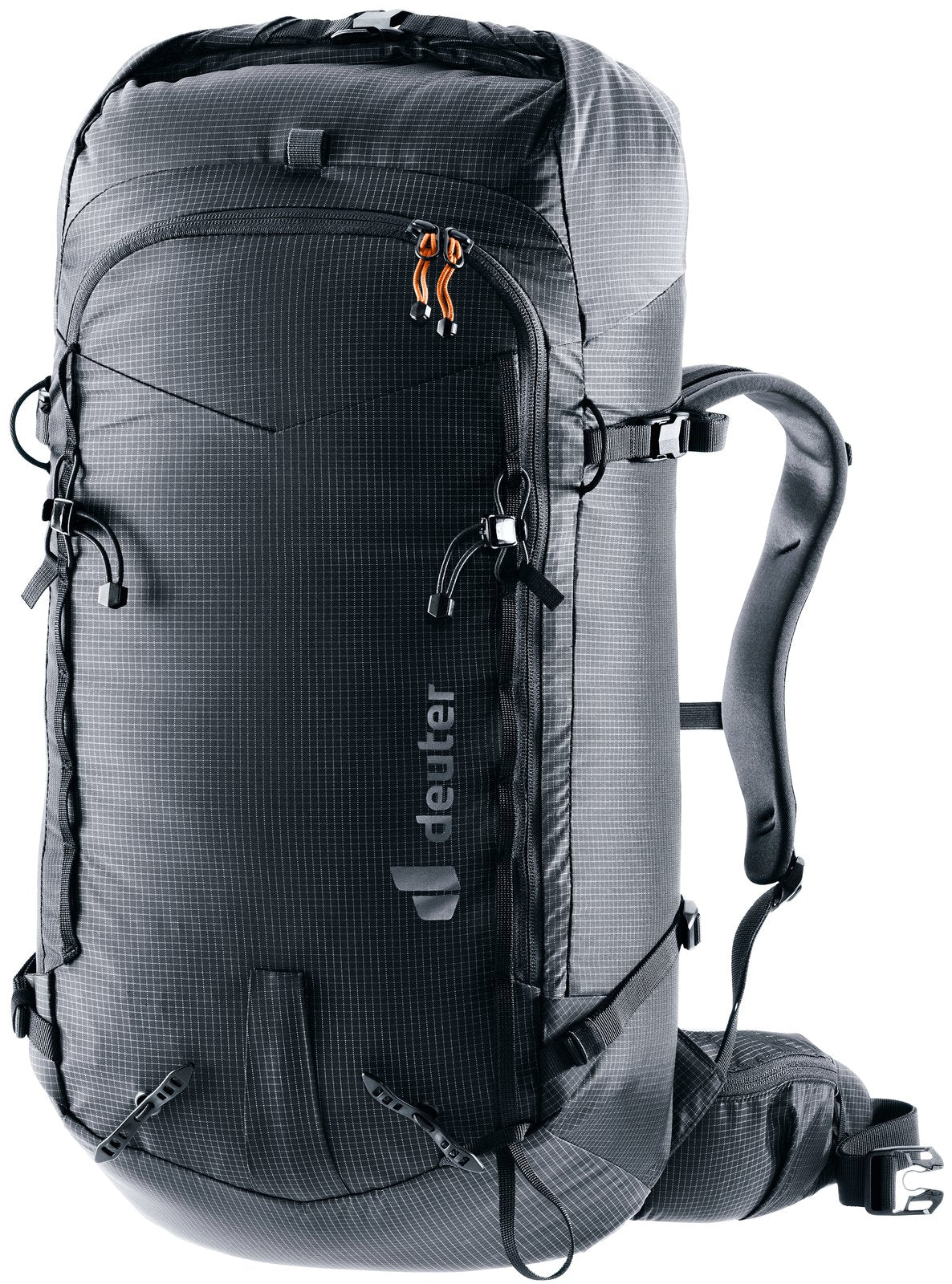 Deuter Freescape Lite 26 ski touring backpack in Black, front three-quarter view