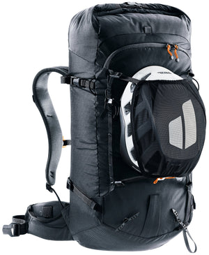 Deuter Freescape Lite 26 carrying a helmet in the detachable mesh helmet holder