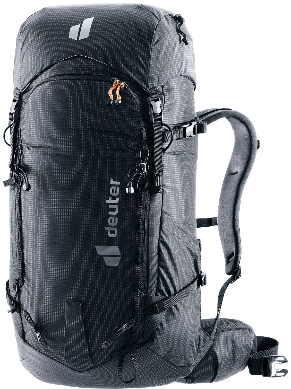 Deuter Freescape Tour 32 ski touring backpack in Black, front three-quarter view