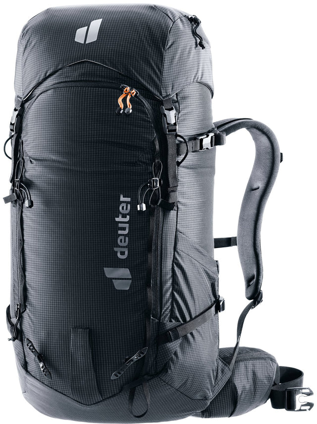 Deuter Freescape Tour 32 ski touring backpack in Black, front three-quarter view