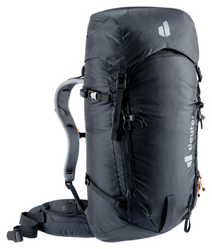 Deuter Freescape Tour 38 SL in Black, side three-quarter view of the shoulder strap