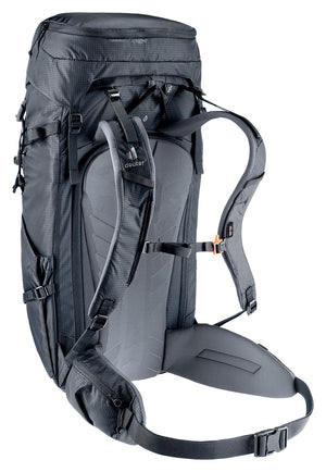 Deuter Freescape Tour 40, rear three-quarter view of the back panel zip