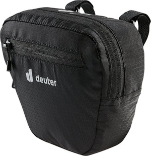 Deuter Front Bag 1.2 small black handlebar bag with zipped front pocket and hook-and-loop straps