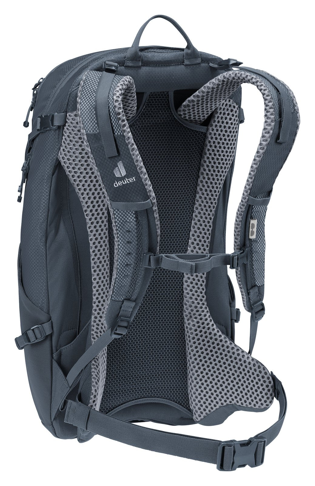 Deuter Futura 23 rear three-quarter view of the ActiveFit shoulder straps and sternum strap