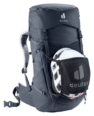 Deuter Futura 24 SL carrying a helmet in the Deuter mesh helmet holder, sold separately