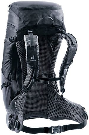 Deuter Futura 26 rear three-quarter view of ActiveFit shoulder straps and sternum strap
