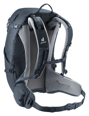 Deuter Futura 27 three-quarter rear view of the ActiveFit shoulder straps and sternum strap