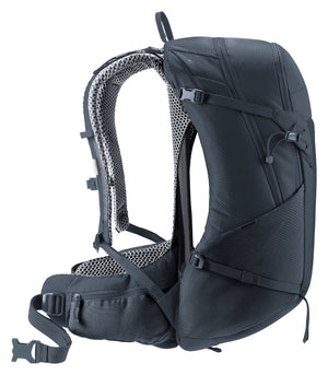 Side profile of the Deuter Futura 27 showing the gap between the curved pack body and the mesh back