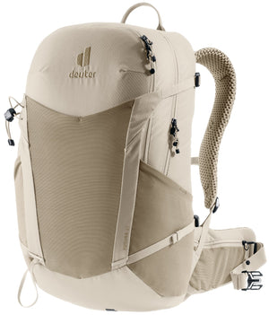 Deuter Futura 27 in Greystone Alu, sand-coloured hiking daypack with matching mesh harness
