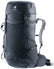 Deuter Futura 32 hiking backpack in Black, front three-quarter view with lid and mesh front pocket