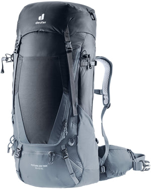 Deuter Futura Air Trek 55+10 SL women's trekking pack in Black Graphite, front three-quarter view