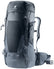 Deuter Futura Air Trek 60+10 in Black Graphite, front three-quarter view