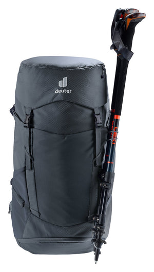 Deuter Futura Pro 30 SL with a trekking pole on the side pole attachment