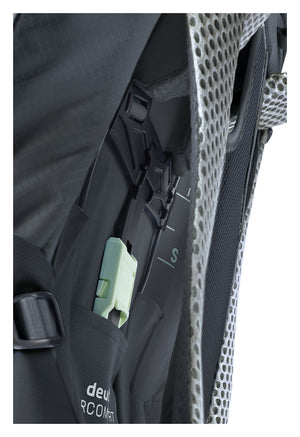 Close-up of the VariClick back length slider on the Deuter Futura Pro 30 SL