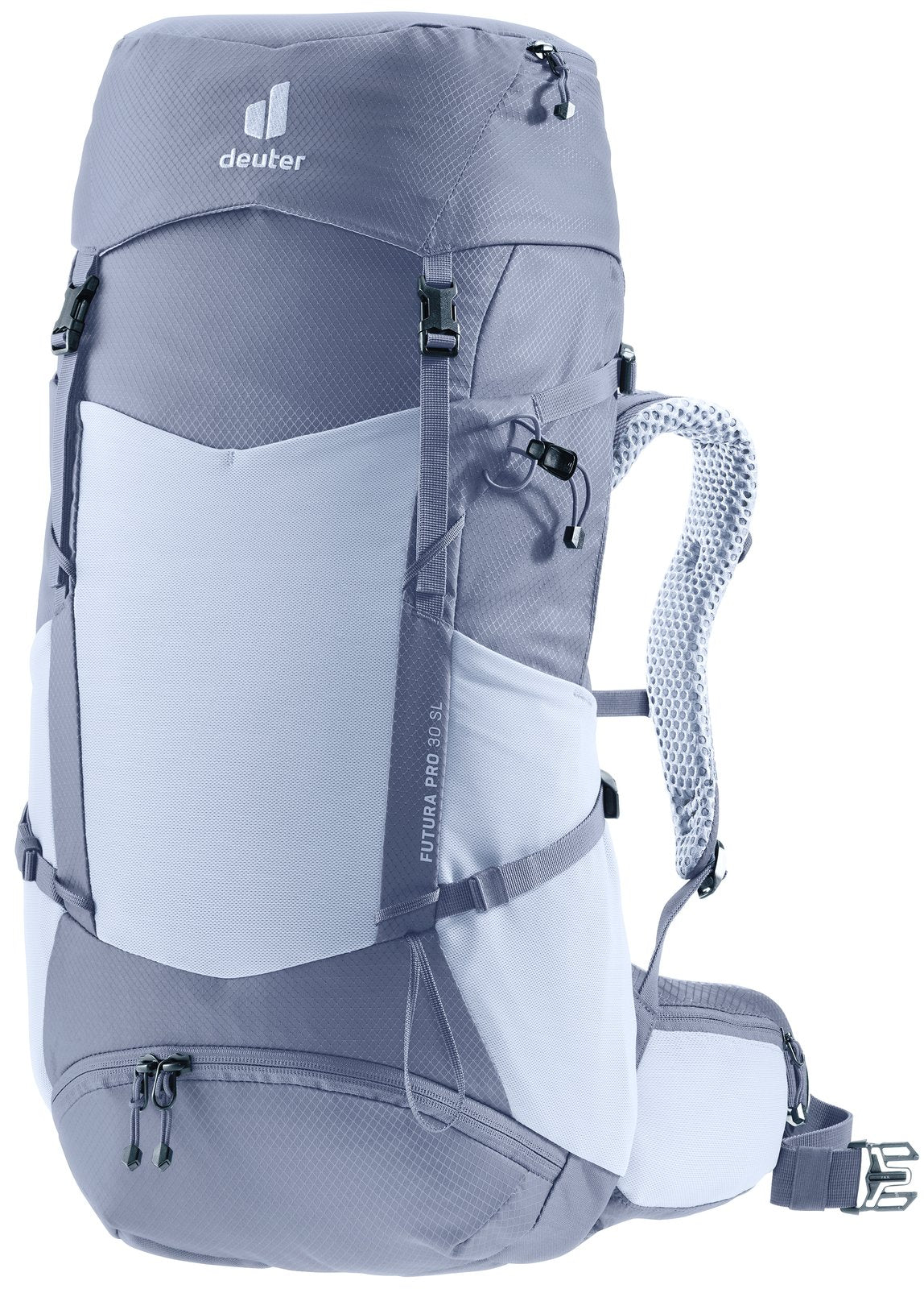 Deuter Futura Pro 30 SL in Polar Bluejay, pale lilac-blue women's hiking pack