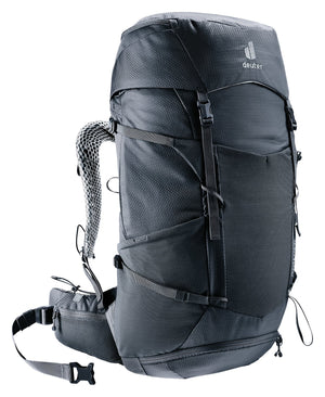 Deuter Futura Pro 38 SL front three-quarter view of the side pocket and shoulder strap