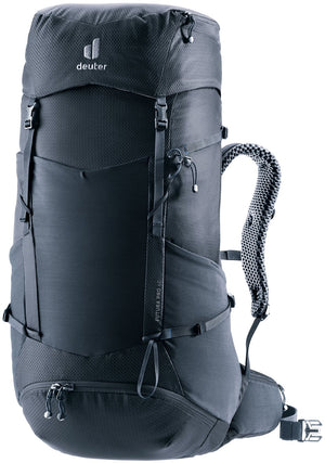 Deuter Futura Pro 40 hiking backpack in Black, front three-quarter view