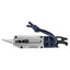 Gerber Prybrid-X in Blue with a silver body, navy paracord wrap and blade extended