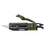 Gerber Prybrid-X in Onyx Green with a dark body, olive paracord wrap and #11 blade extended