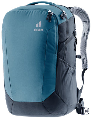 Deuter Gigant laptop backpack in Atlantic Ink, blue-grey front panel with dark grey sides