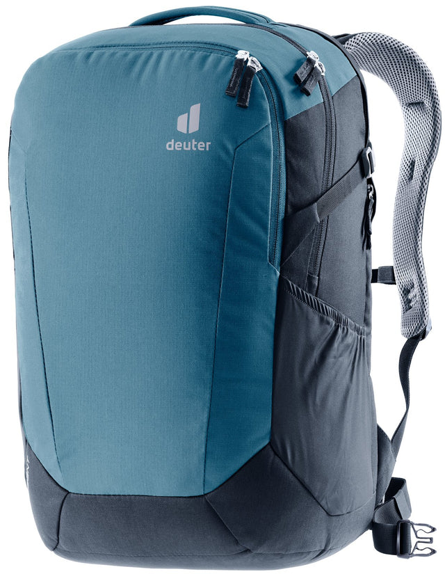 Deuter Gigant laptop backpack in Atlantic Ink, blue-grey front panel with dark grey sides