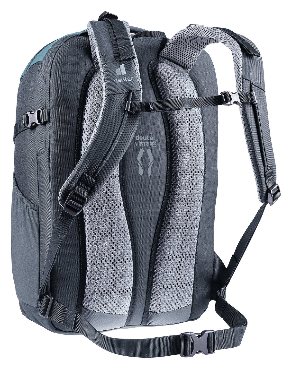 Deuter Gigant rear three-quarter view of the padded harness and sternum strap