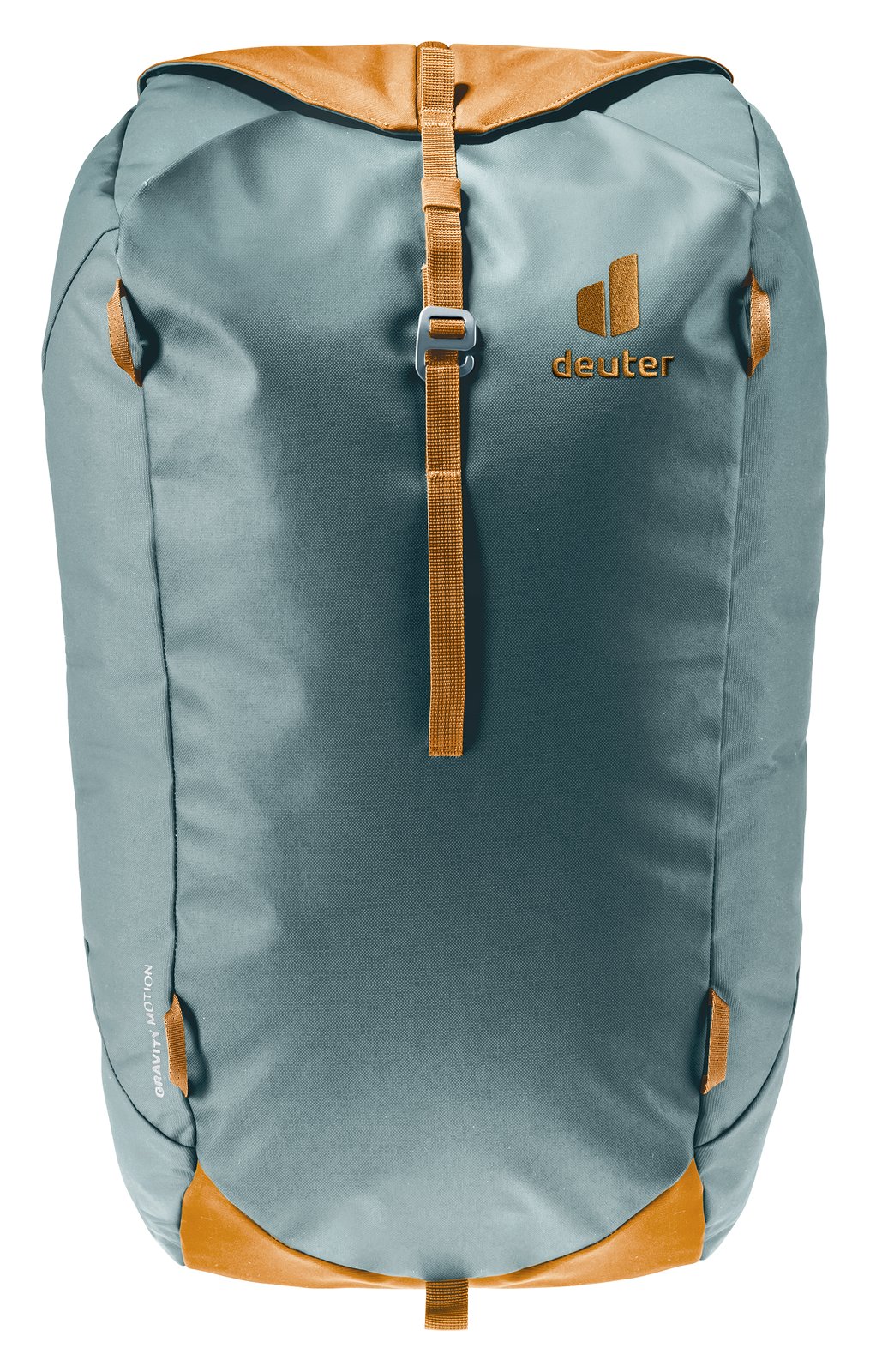 Deuter Gravity Motion straight-on front view with the front gear strap