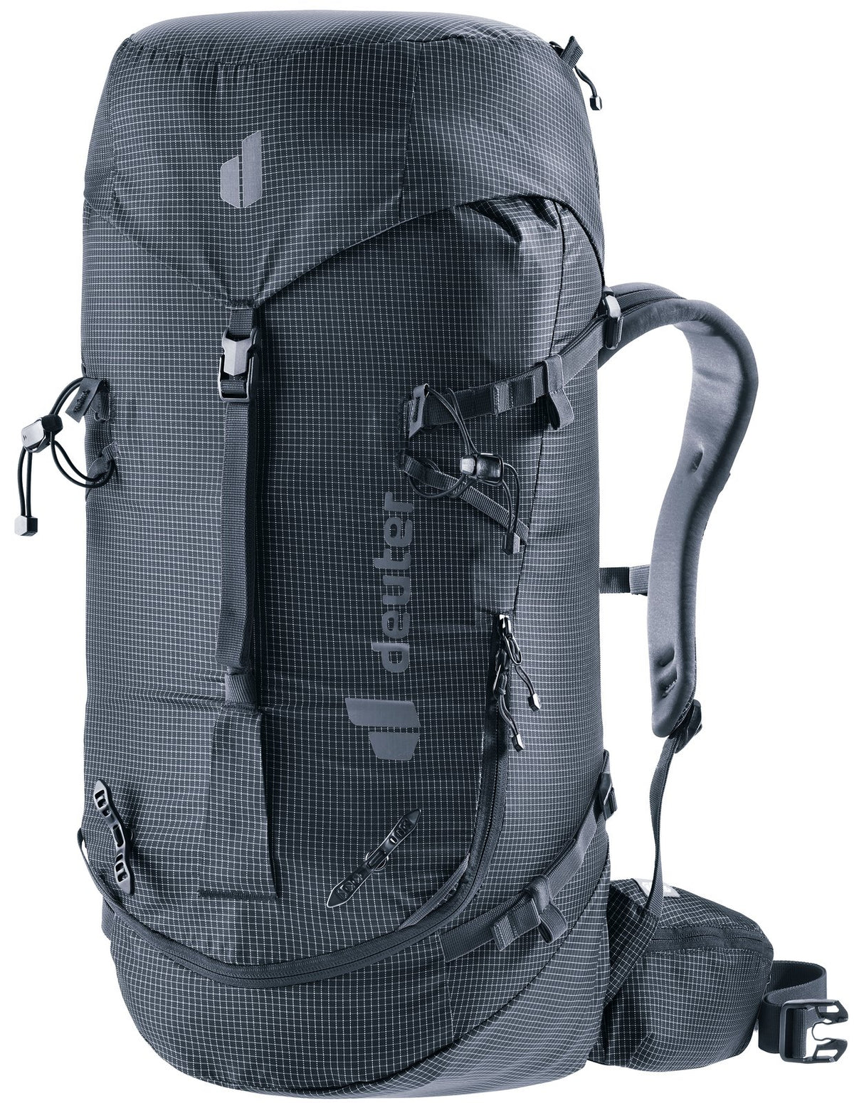 Deuter Guide 32+6 SL women's alpine backpack in Black, front three-quarter view