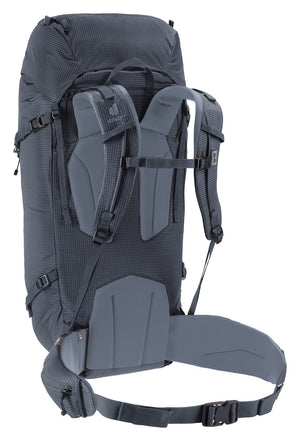 Deuter Guide 44+6 rear three-quarter view of the harness and stabiliser straps
