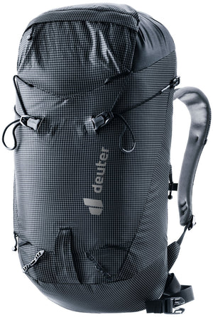 Deuter Guide Lite 24 alpine climbing pack in Black, front three-quarter view