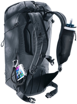 Deuter Guide Lite 24 with a phone in the shoulder strap cell phone pocket