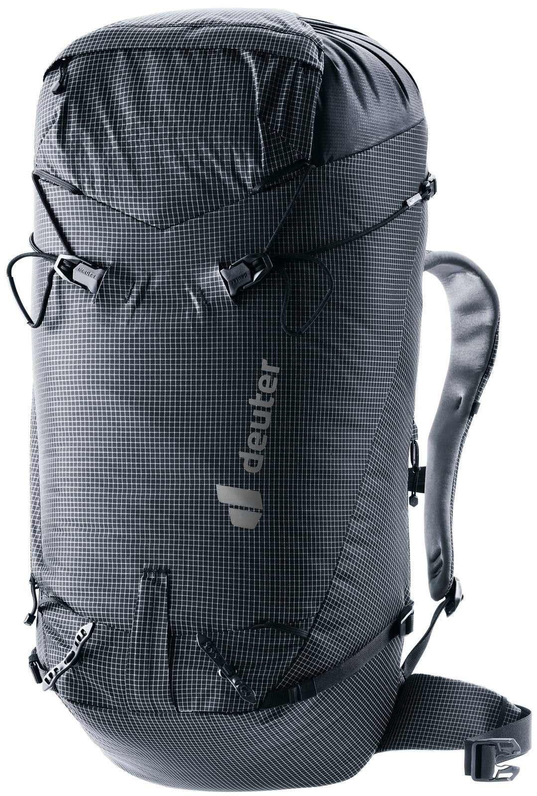 Deuter Guide Lite 30 alpine climbing pack in Black, front three-quarter view
