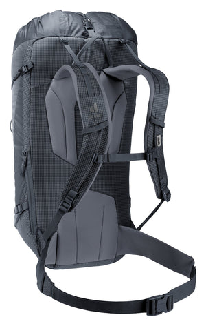 Deuter Guide Lite 30 rear three-quarter view of the harness and stabiliser straps