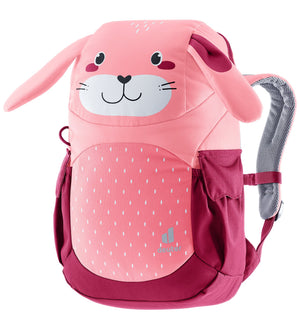 Deuter Kikki in Blossom Raspberry, a pink rabbit with floppy ears, front three-quarter view