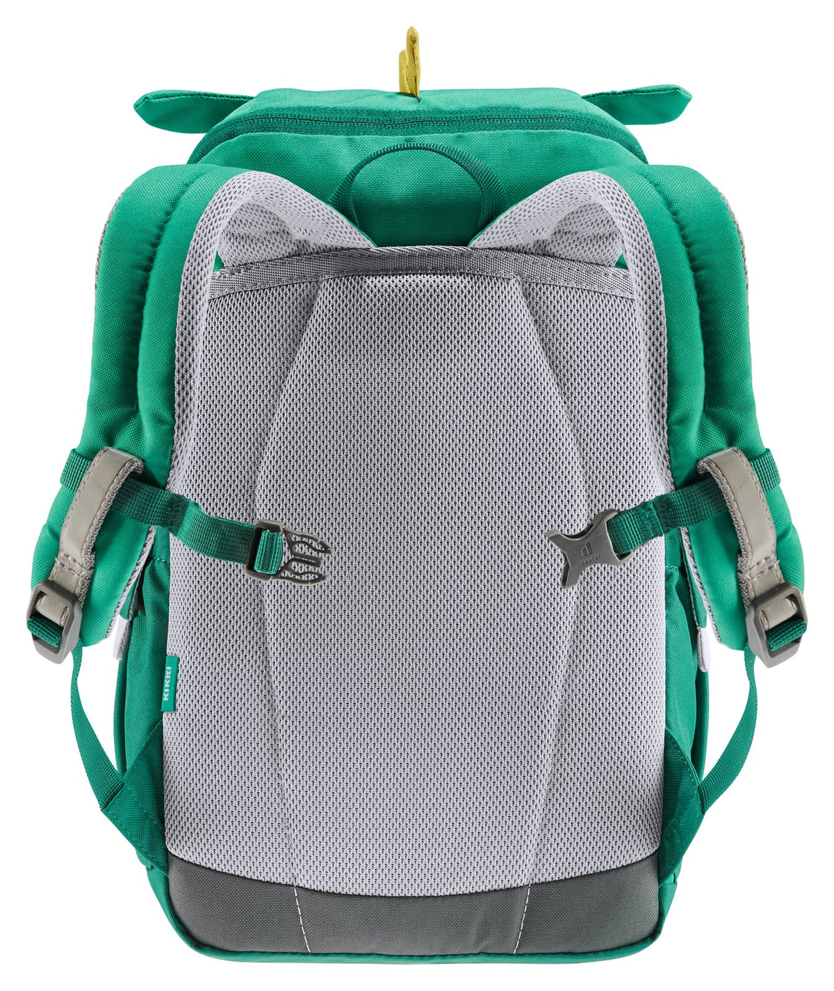 Back of the Deuter Kikki dragon showing the padded mesh back and chest strap