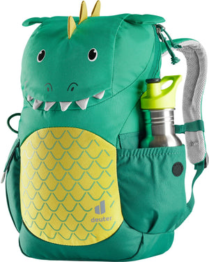 Deuter Kikki dragon with a drink bottle in the stretch side pocket