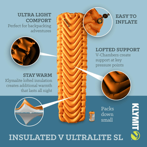 Klymit Sleeping Pad Insulated V Ultralite SL Sleeping Pad 06IUOR02C