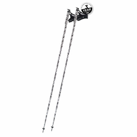 Pair of Komperdell Erlkönig FXP carbon poles with black-and-white pattern tape