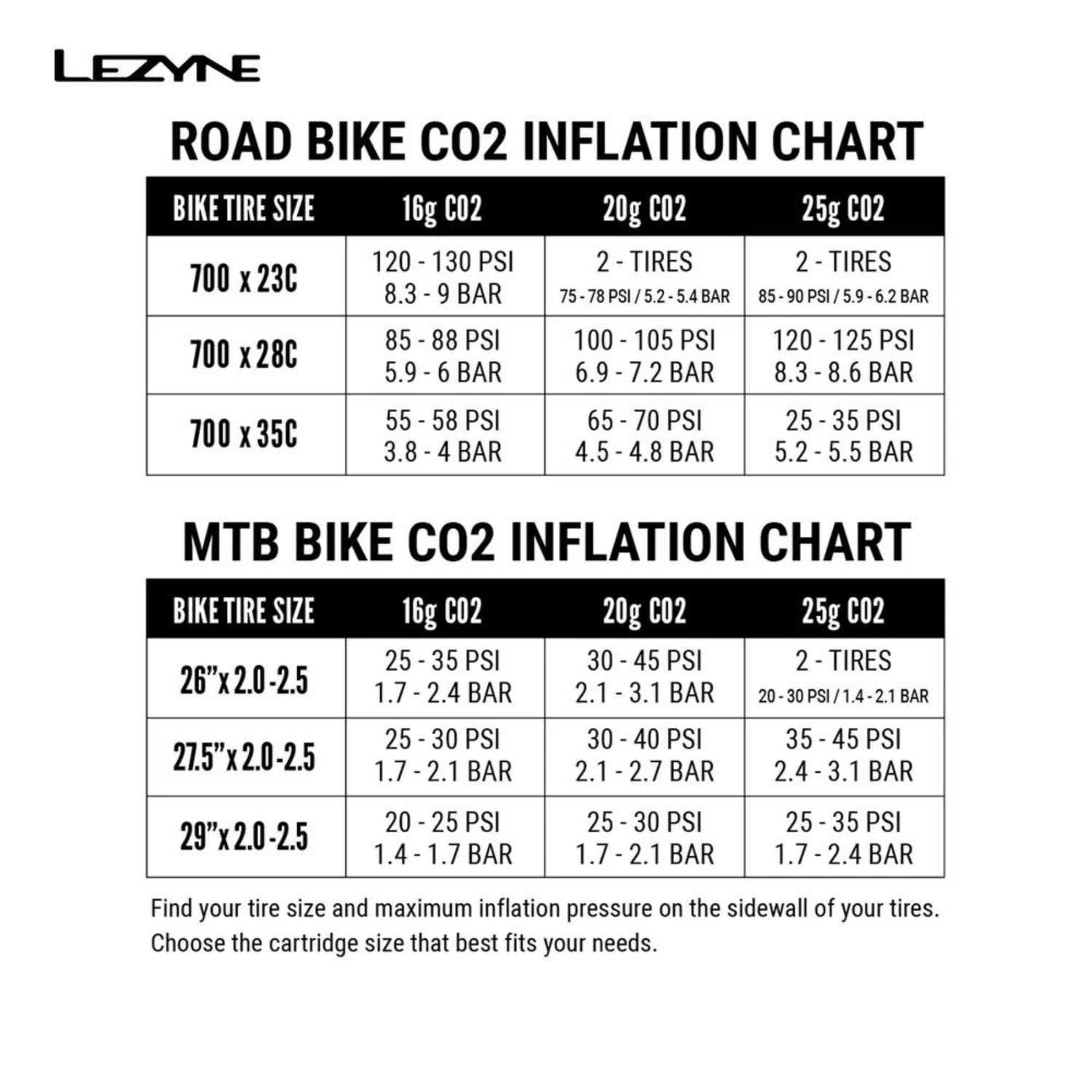 Lezyne CO2 Inflation System CO2 And Tire Repair Twin Kit LZ1C2TWDRKTV204